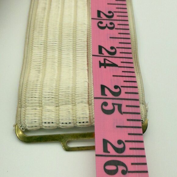 CHARMANT Gold-Tone Abstract Swirl Floral Elastic Stretch Belt, 2.5″ Wide 25.5" L - Picture 7 of 10